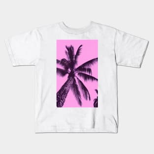 Pink Palm Beach Tree Kids T-Shirt